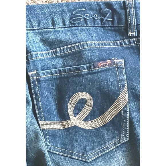 7 For All Mankind Womens Crop Jeans Size 12 Straight Zipper Leg Clark Blue New - Picture 10 of 10